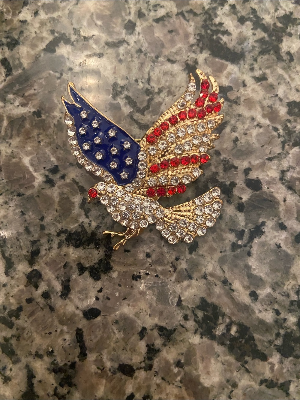 Patriotic American Flag Eagle Brooch
